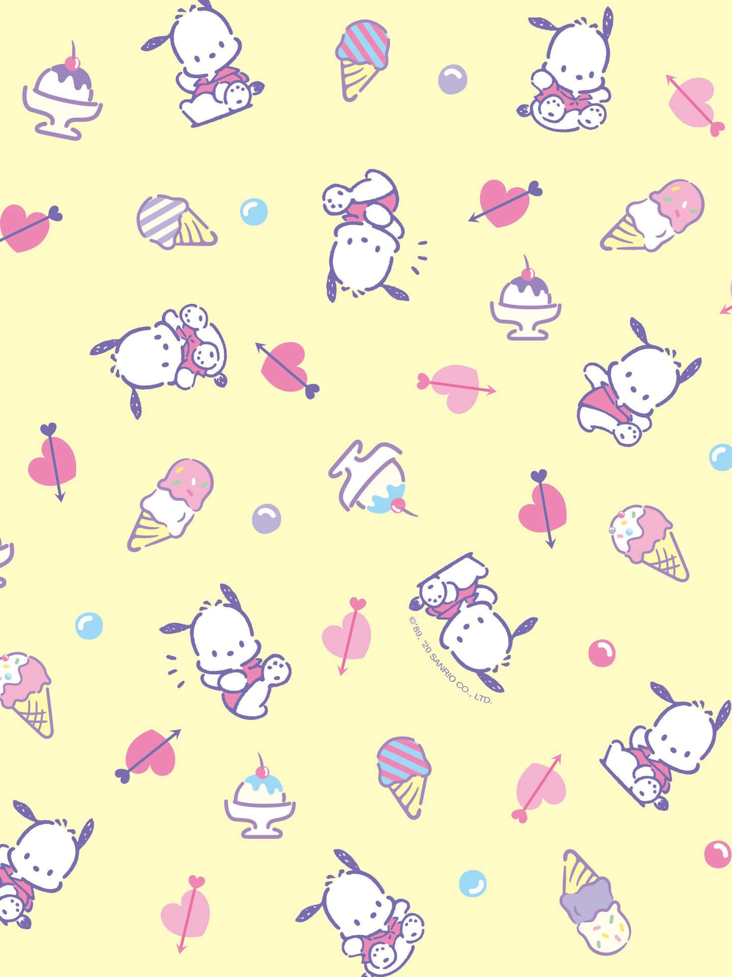 Sanrio Characters Sweet Treats Pattern Wallpaper