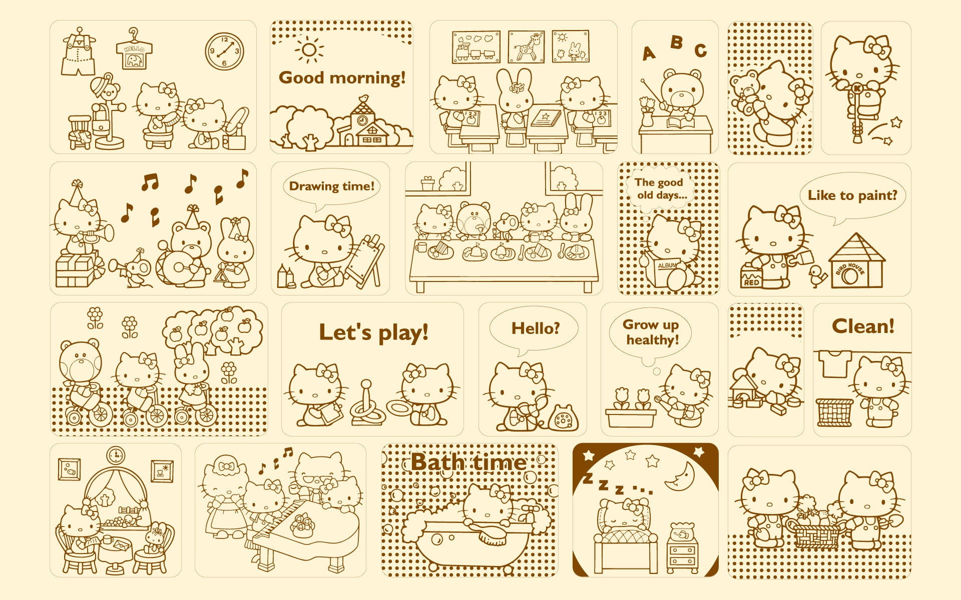 Sanrio Characters With Hello Kitty Desktop Wallpaper