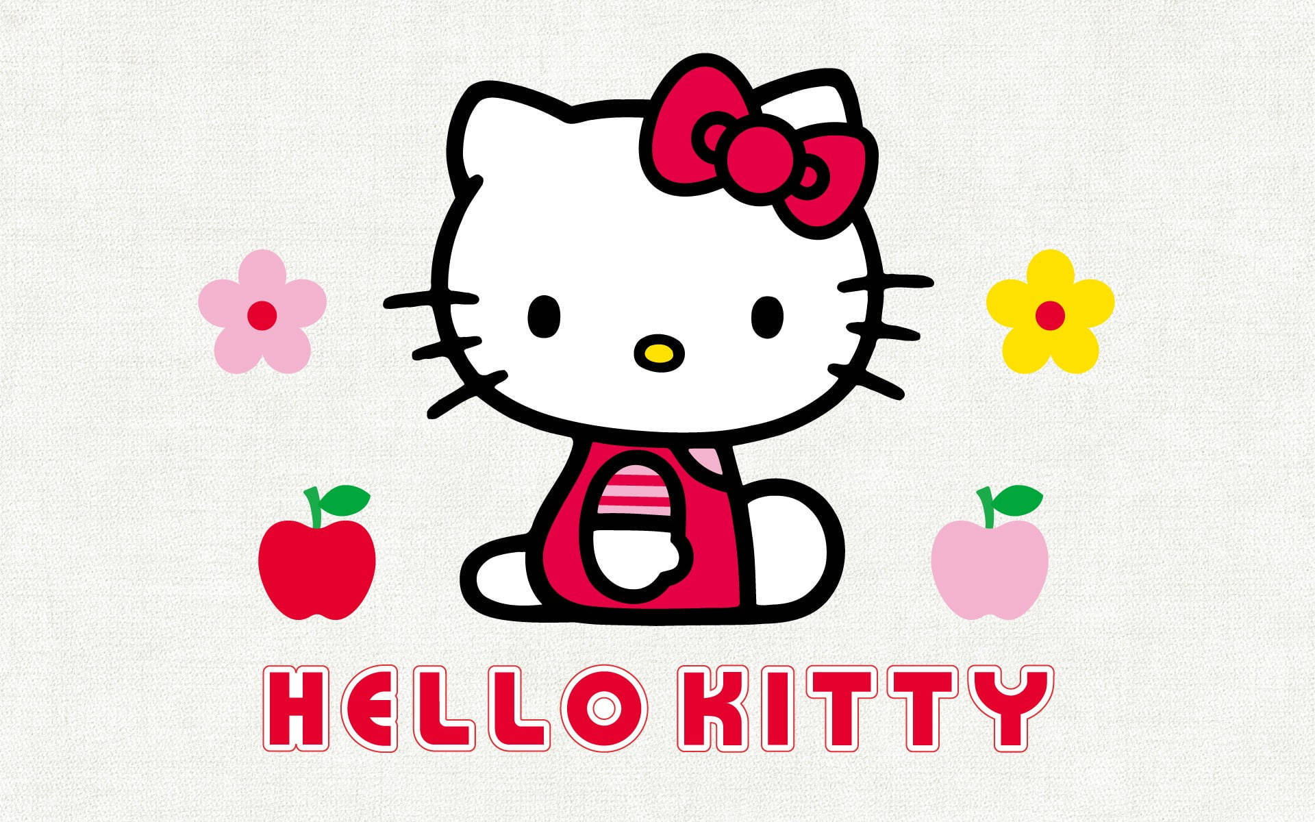 Sanrioskrivbordsunderlägg Med Hello Kitty Delad. Wallpaper