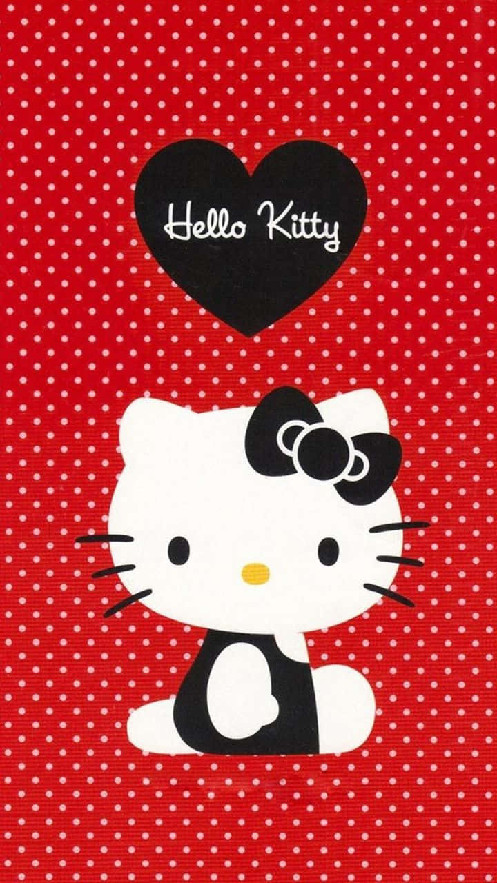 Hello Kitty On A Red Background Wallpaper