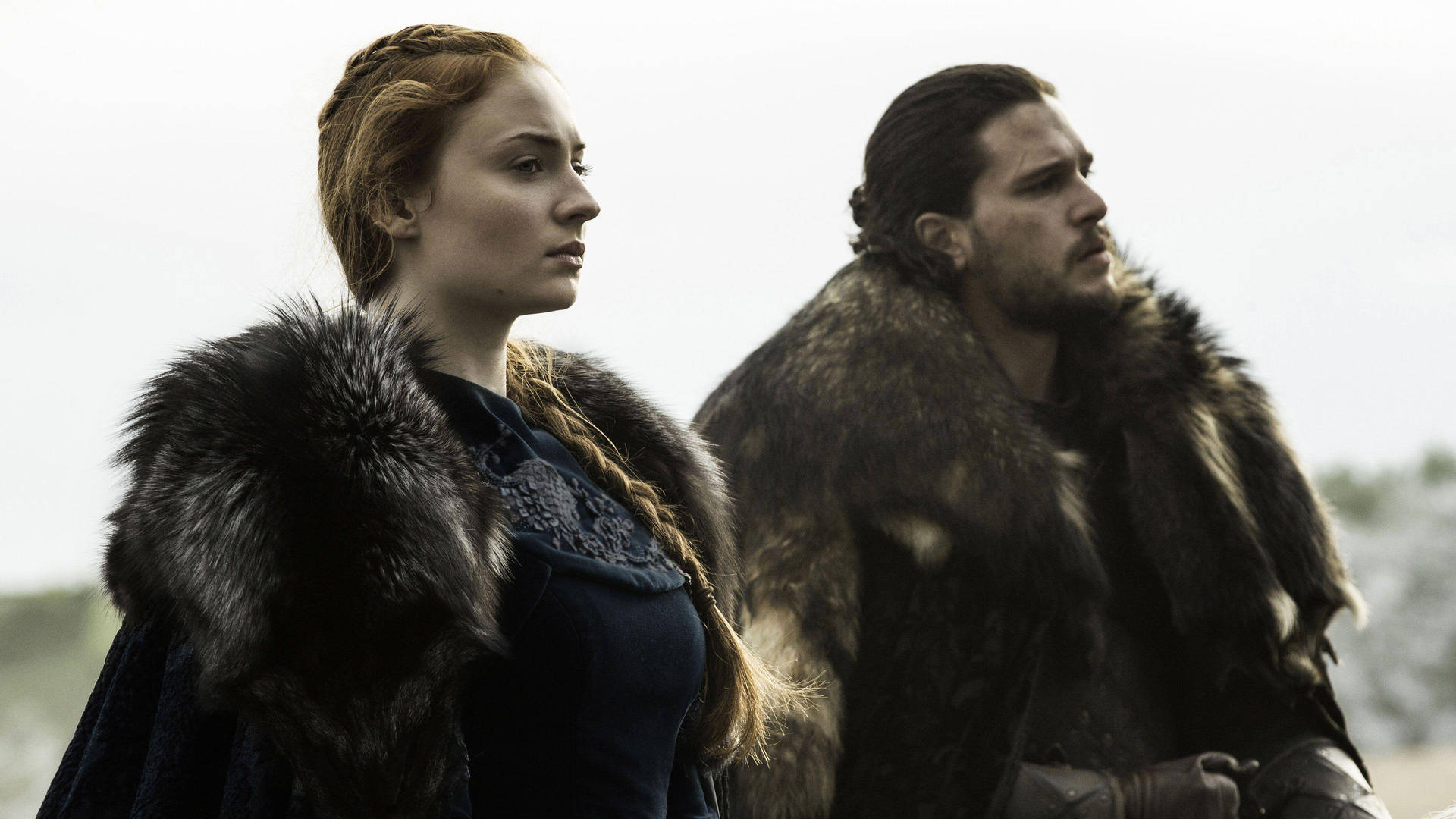 Sansa og Jon Snow Game of Thrones Tapet Wallpaper