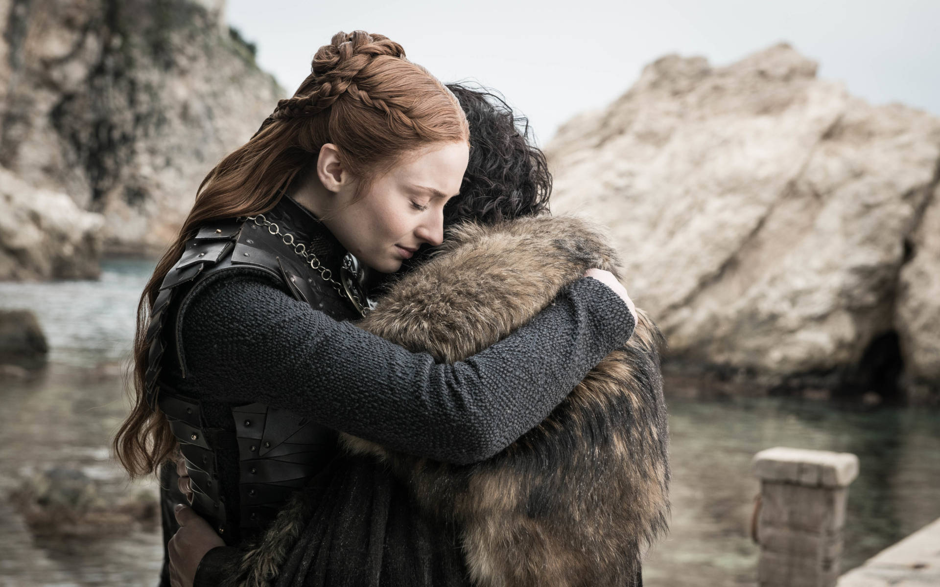 Sansa Stark og Jon Snow finale Wallpaper