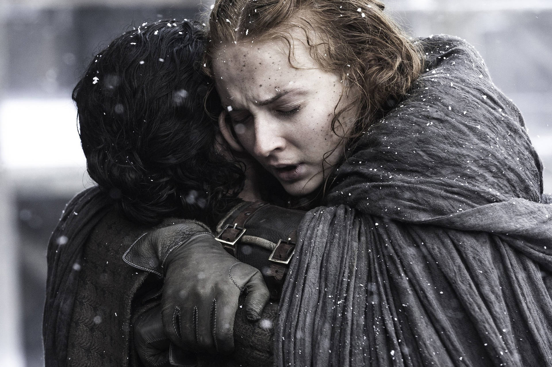 Sansa Stark Genforenet Med Jon Snow Wallpaper