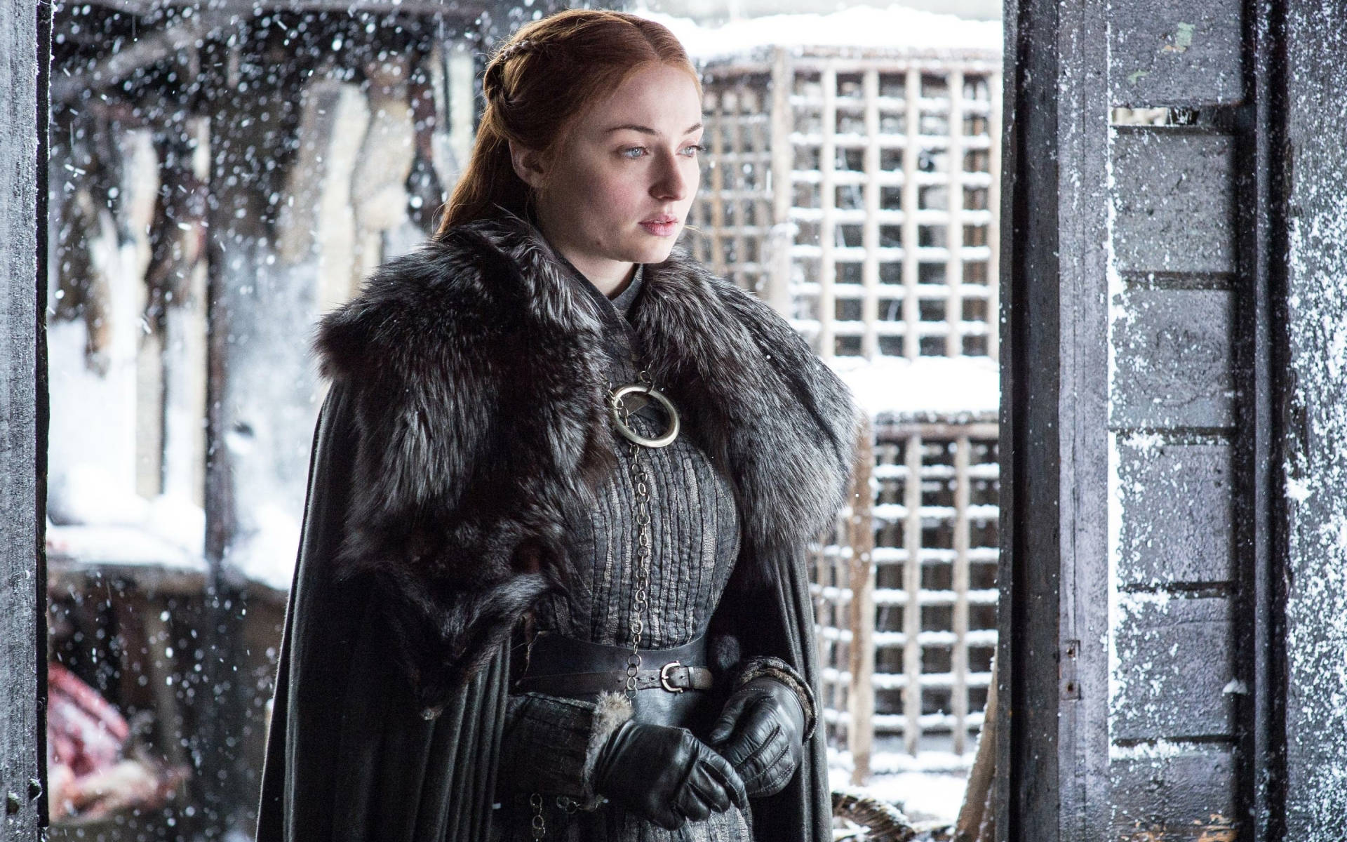 Sansa Stark Stunning Winterfell Lady Wallpaper