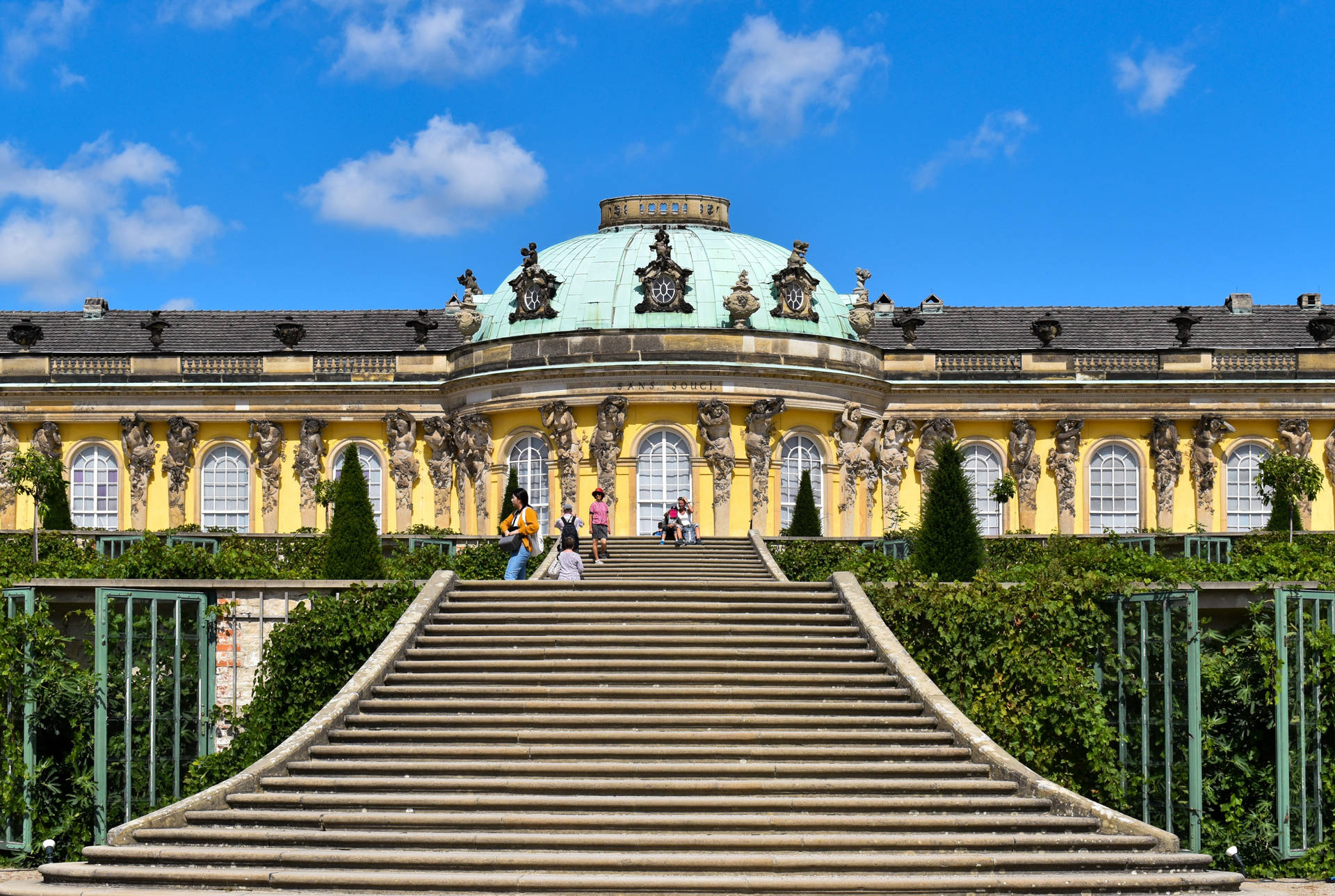Sanssouci Palace Potsdam With Tourists Picture