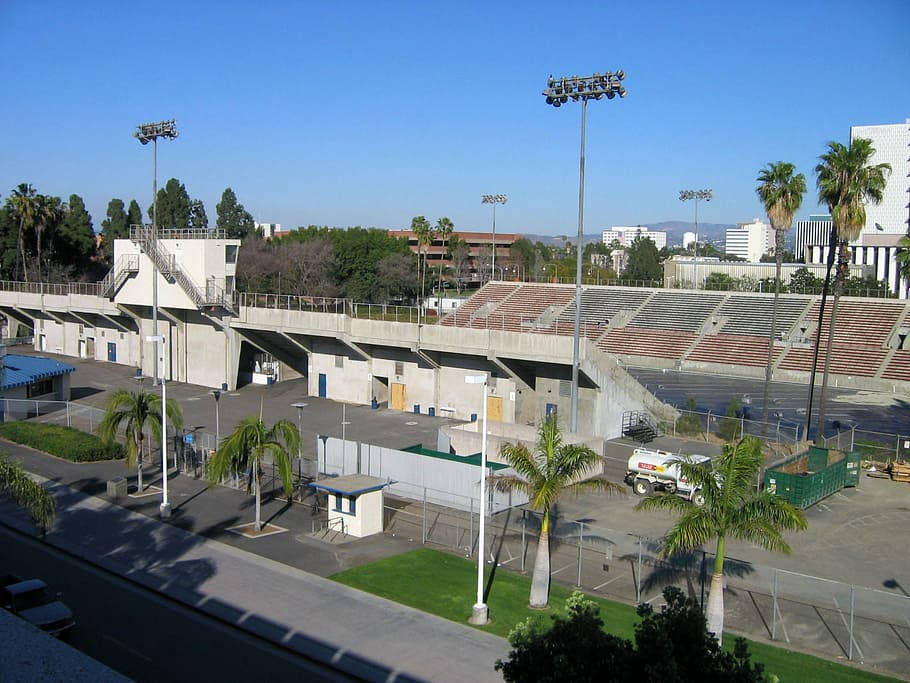 Unavista Aérea Del Estadio Santa Ana, Hogar Del Equipo De Fútbol De La Ciudad. Fondo de pantalla