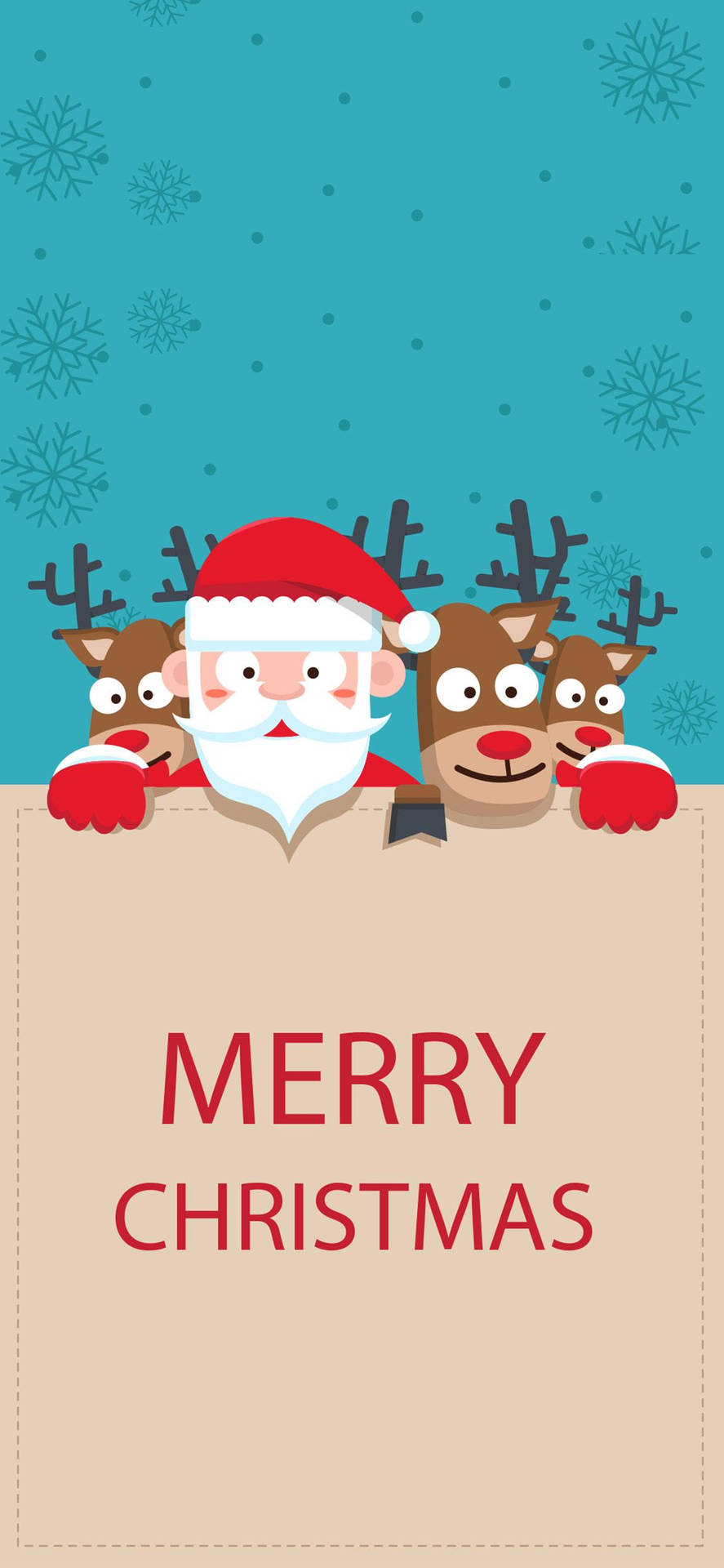 Julemanden Og Rensdyr Glædelig Jul Iphone Wallpaper