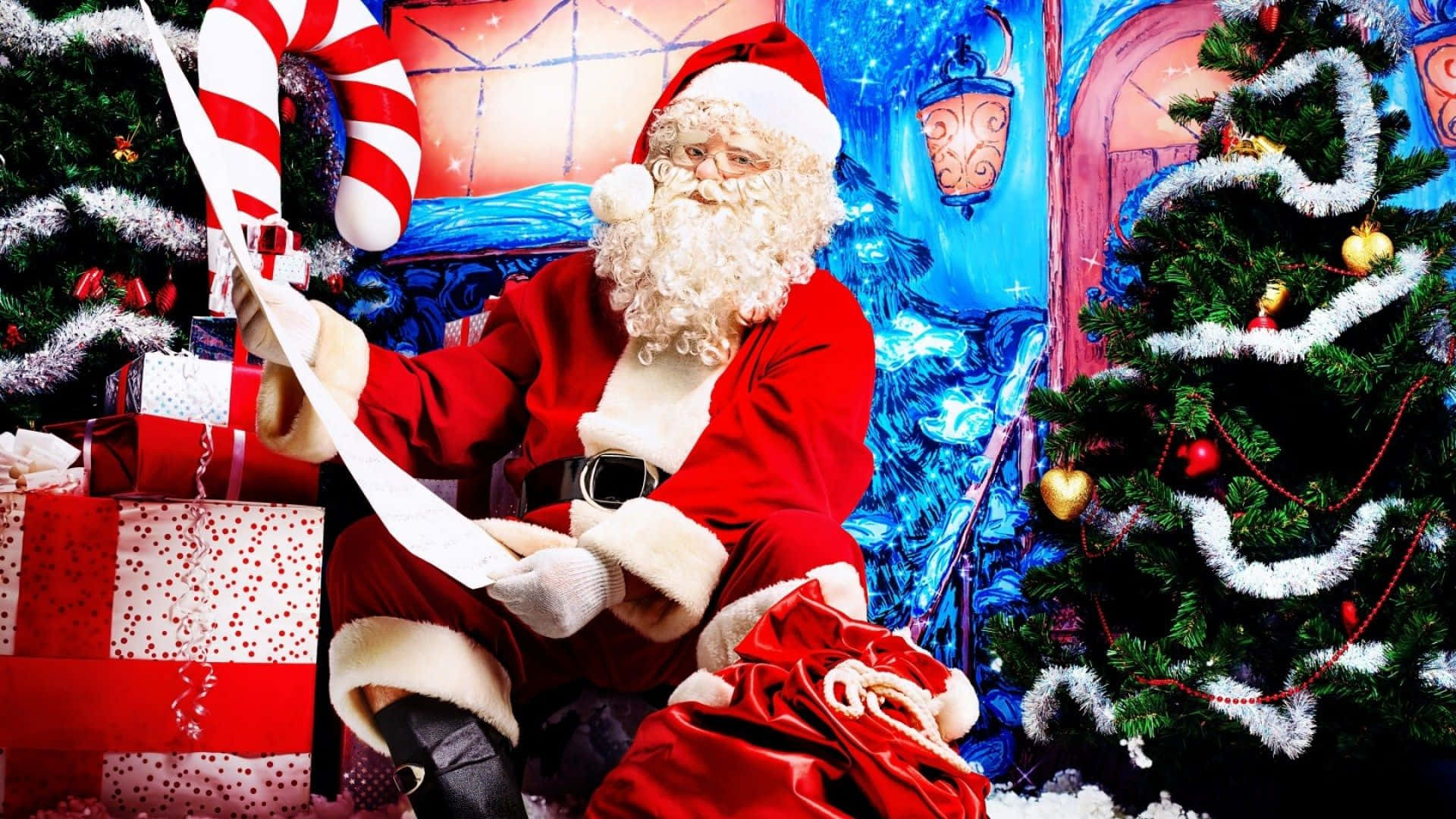 Santa Claus spreading holiday cheer