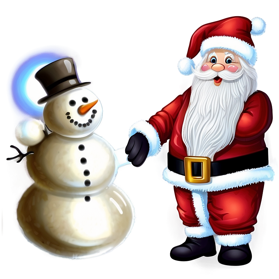 Santa Claus And Snowman Png Qbp PNG