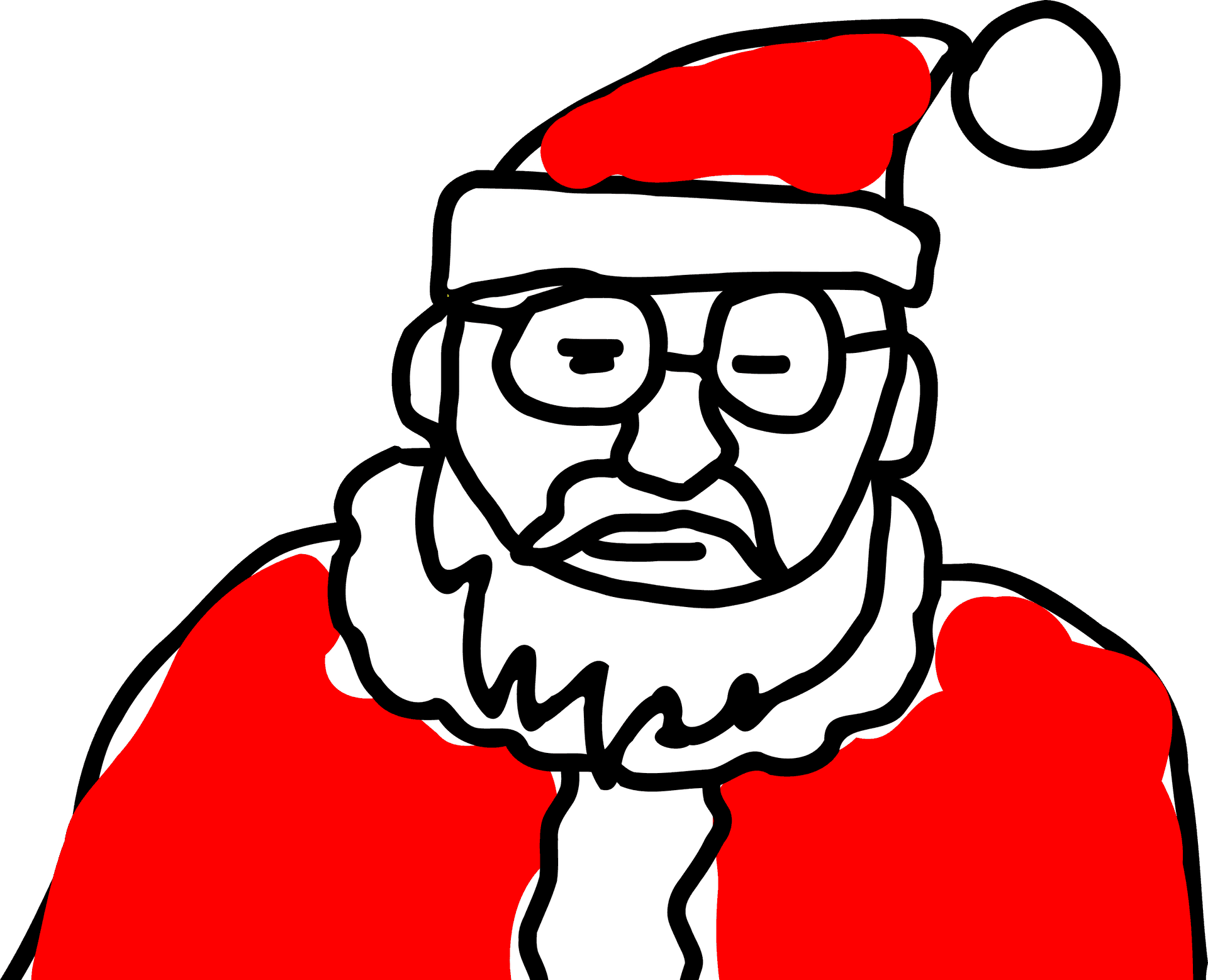Santa Claus Cartoon Character Sketch PNG