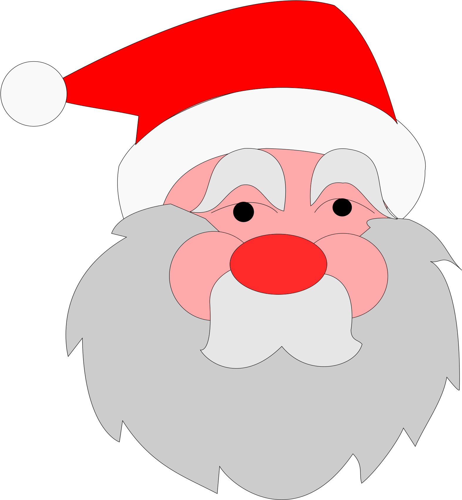 Santa Claus Cartoon Portrait PNG