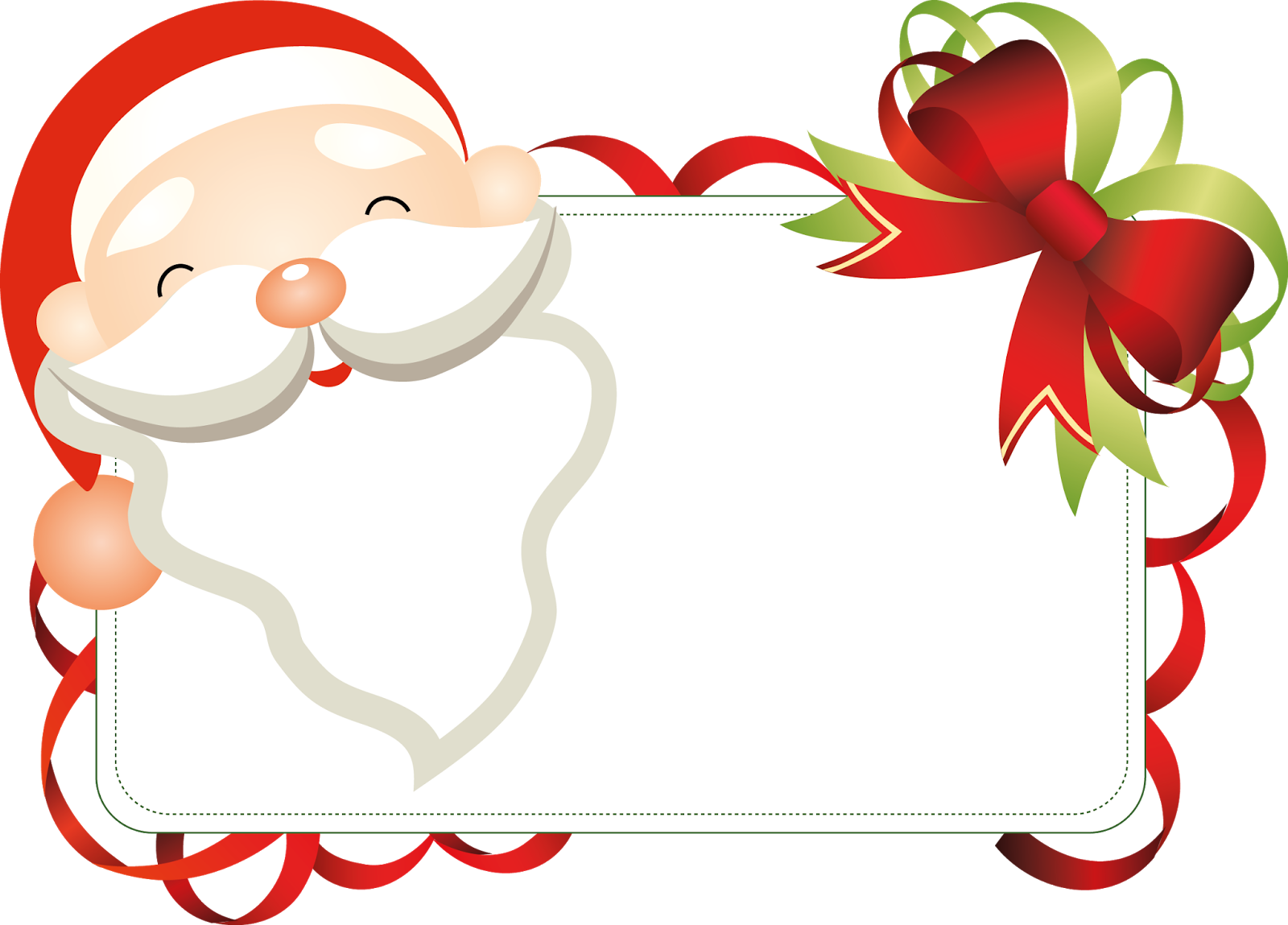 Santa Claus Christmas Card Border PNG
