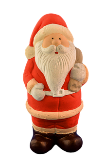 Santa Claus Figurine Black Background PNG