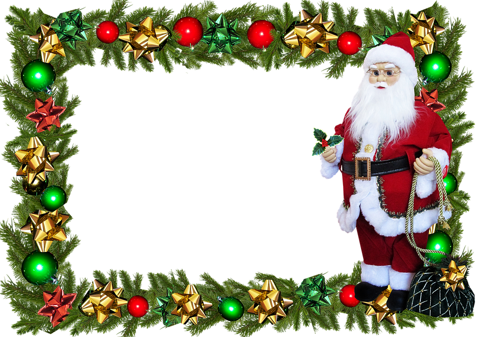 Santa Claus Frame Holiday Decoration PNG