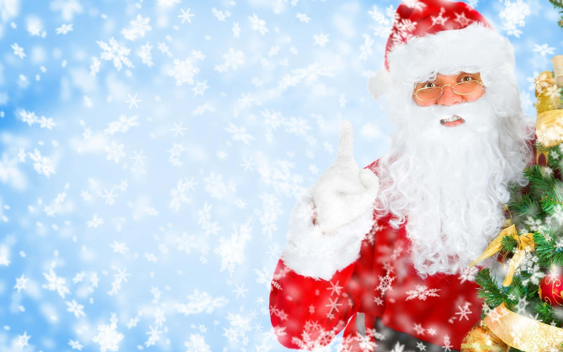 Ho!ho! Ho! Der Weihnachtsmann Kommt, Um Festliche Stimmung Zu Verbreiten. Wallpaper