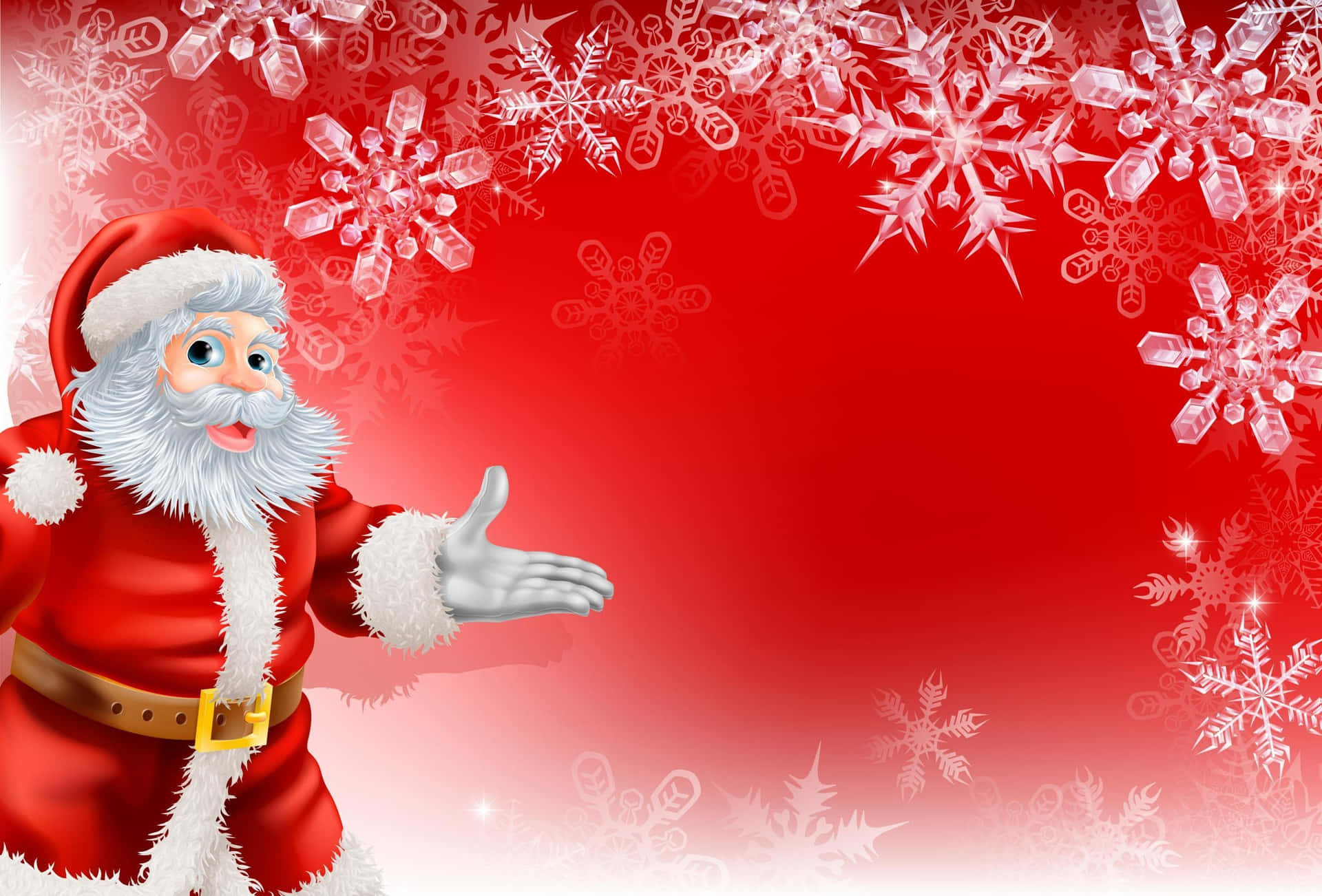 Jolly Saint Nick looking for the perfect present this Christmas Wallpaper