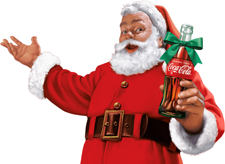 Santa Claus Holding Coca Cola PNG