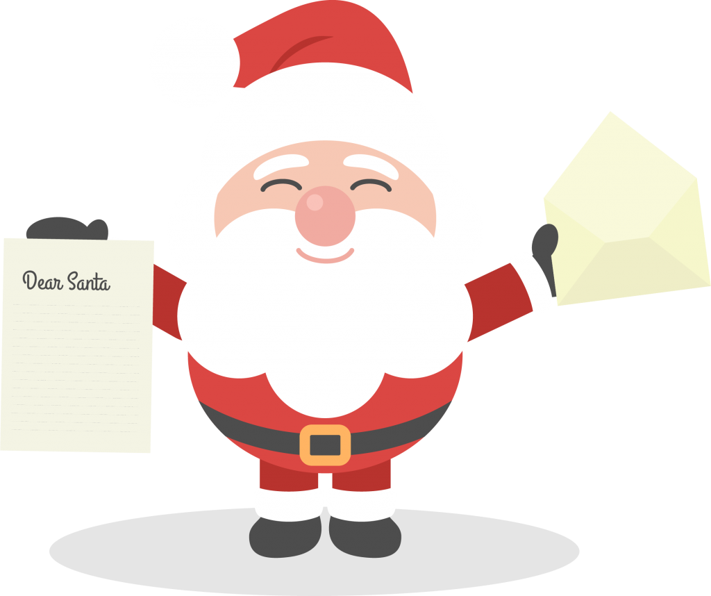 Santa Claus Holding Letterand Envelope PNG