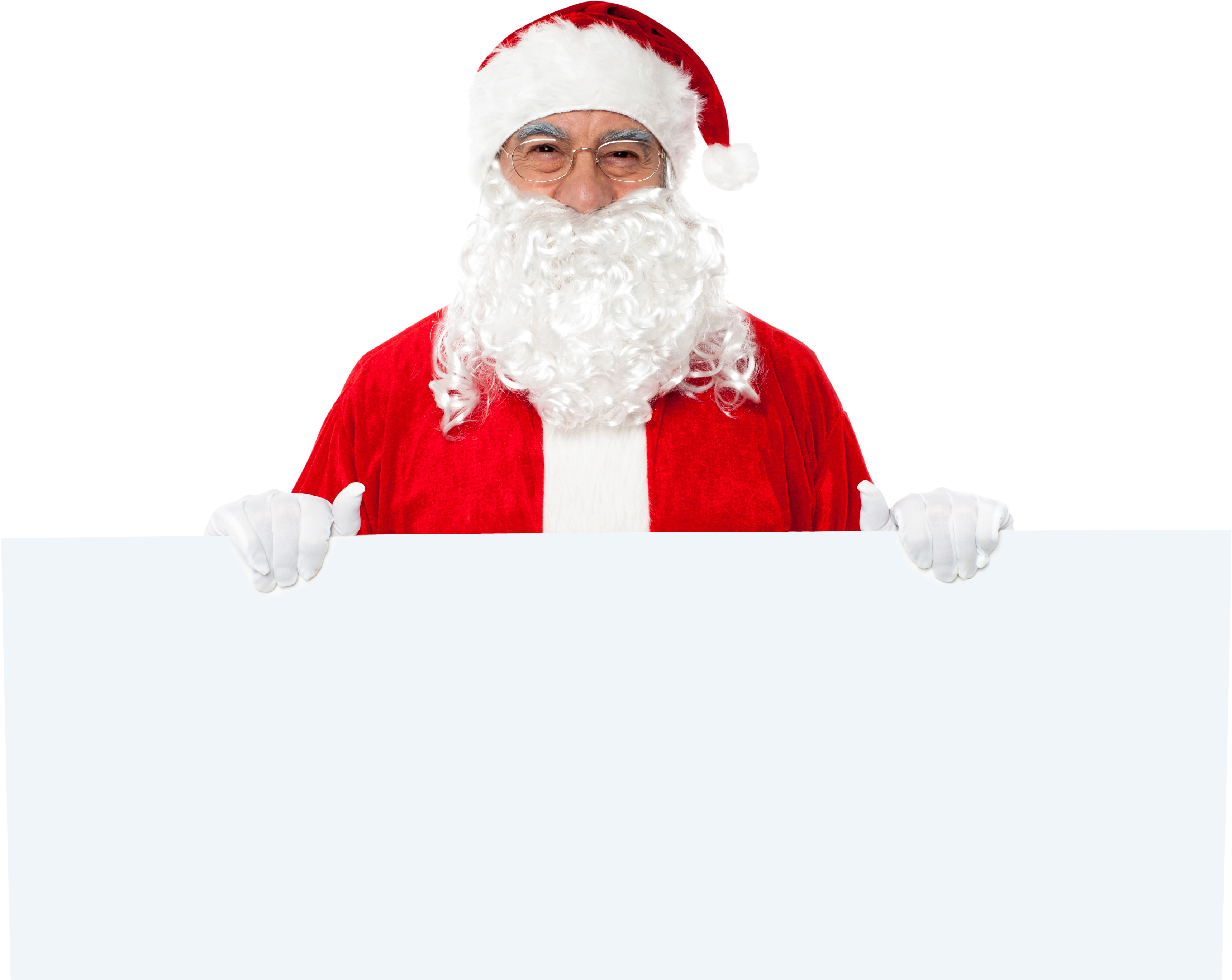 Santa Claus Holding Sign PNG