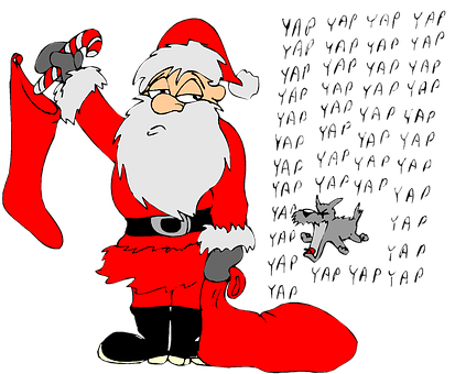 Santa_ Claus_ Holding_ Stocking_and_ Candy_ Cane PNG