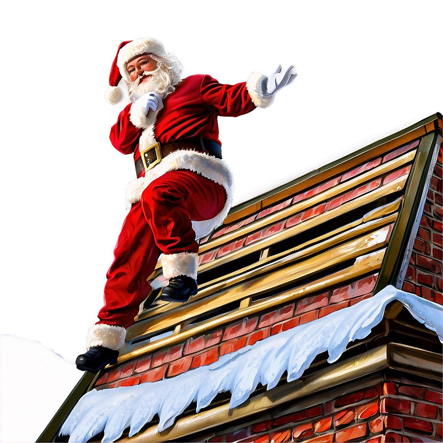 Download Santa Claus On Roof Png Xsy | Wallpapers.com