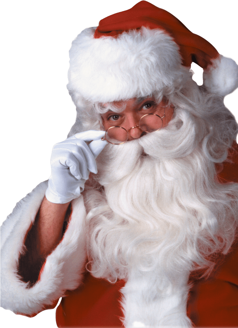 Santa Claus Portrait Adjusting Glasses PNG