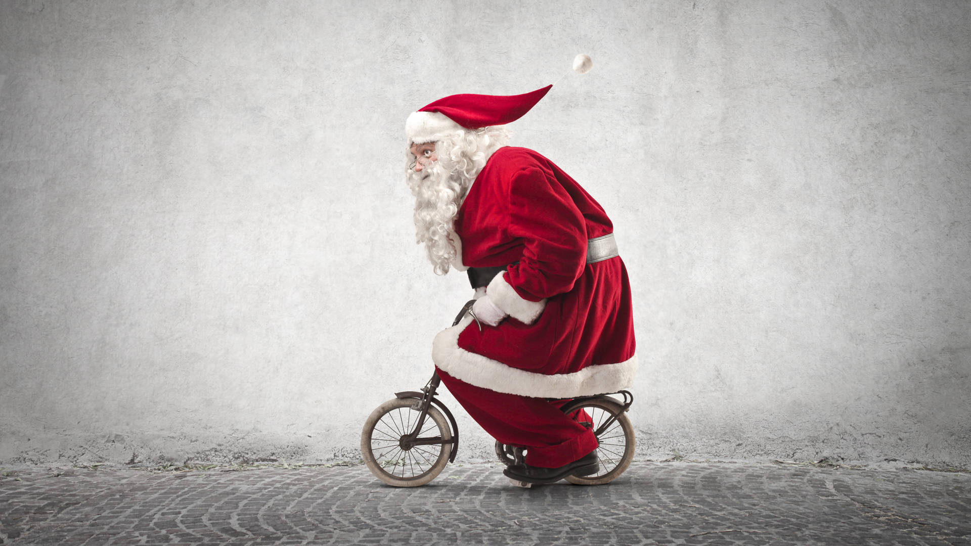 Santa Claus Riding Bicycle