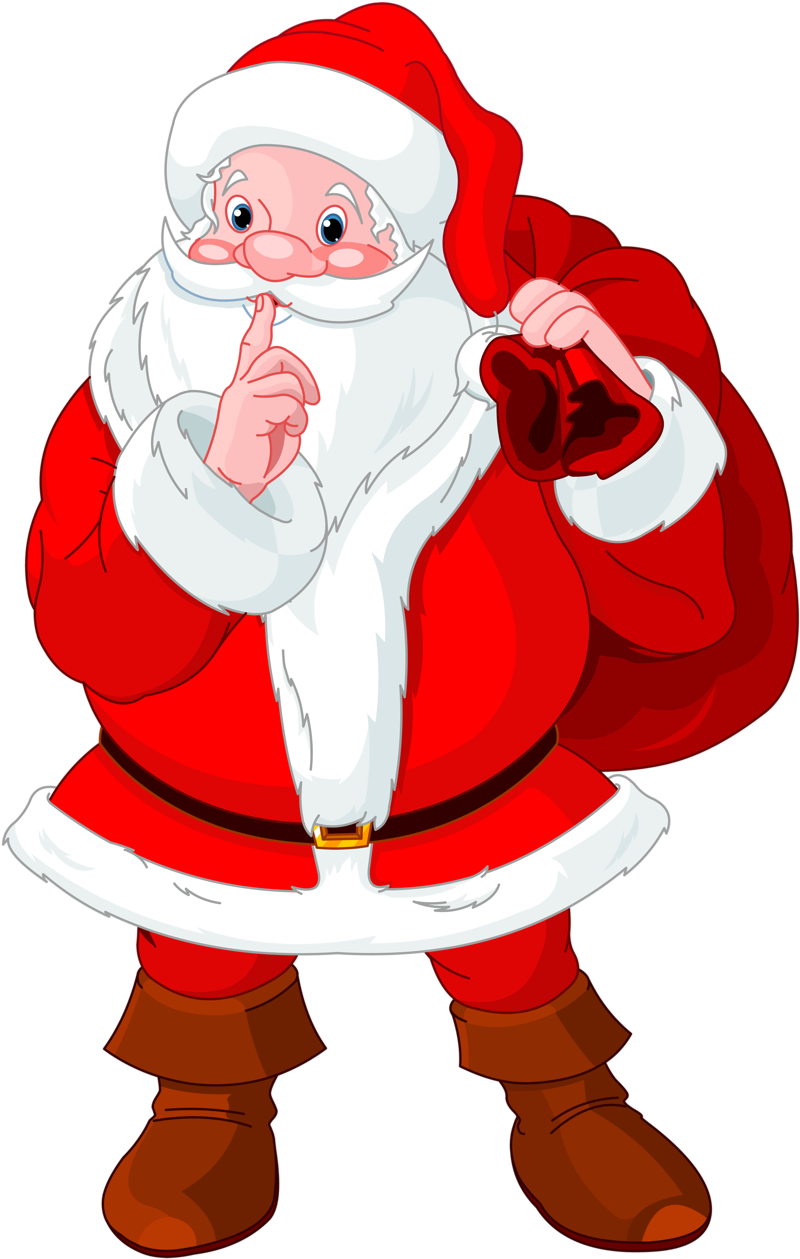 Santa Claus Shushing Cartoon PNG