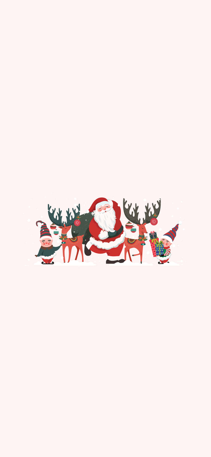 Santa Claus Simple Aesthetic Cute Christmas Wallpaper