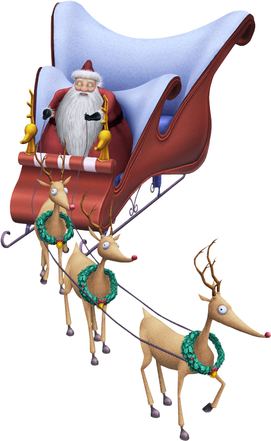 Santa Claus Sleigh Reindeer Christmas Eve PNG