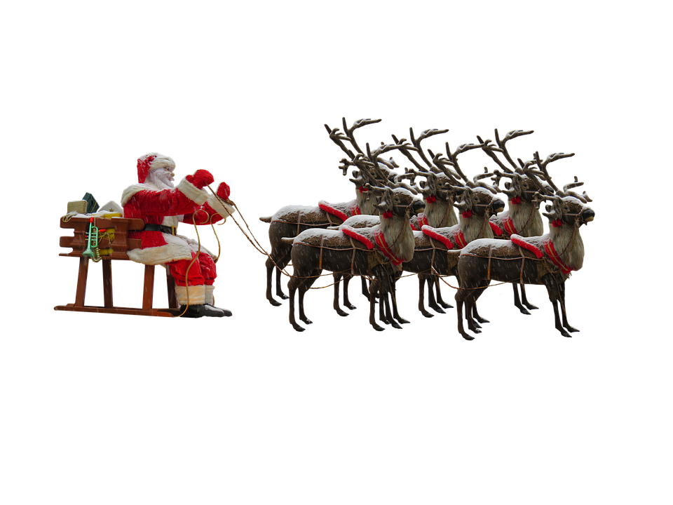 Santa Claus Sleigh Reindeer Christmas Eve.png PNG