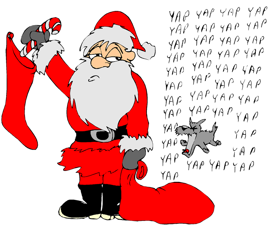 Santa Claus With Stockingand Candy Cane PNG