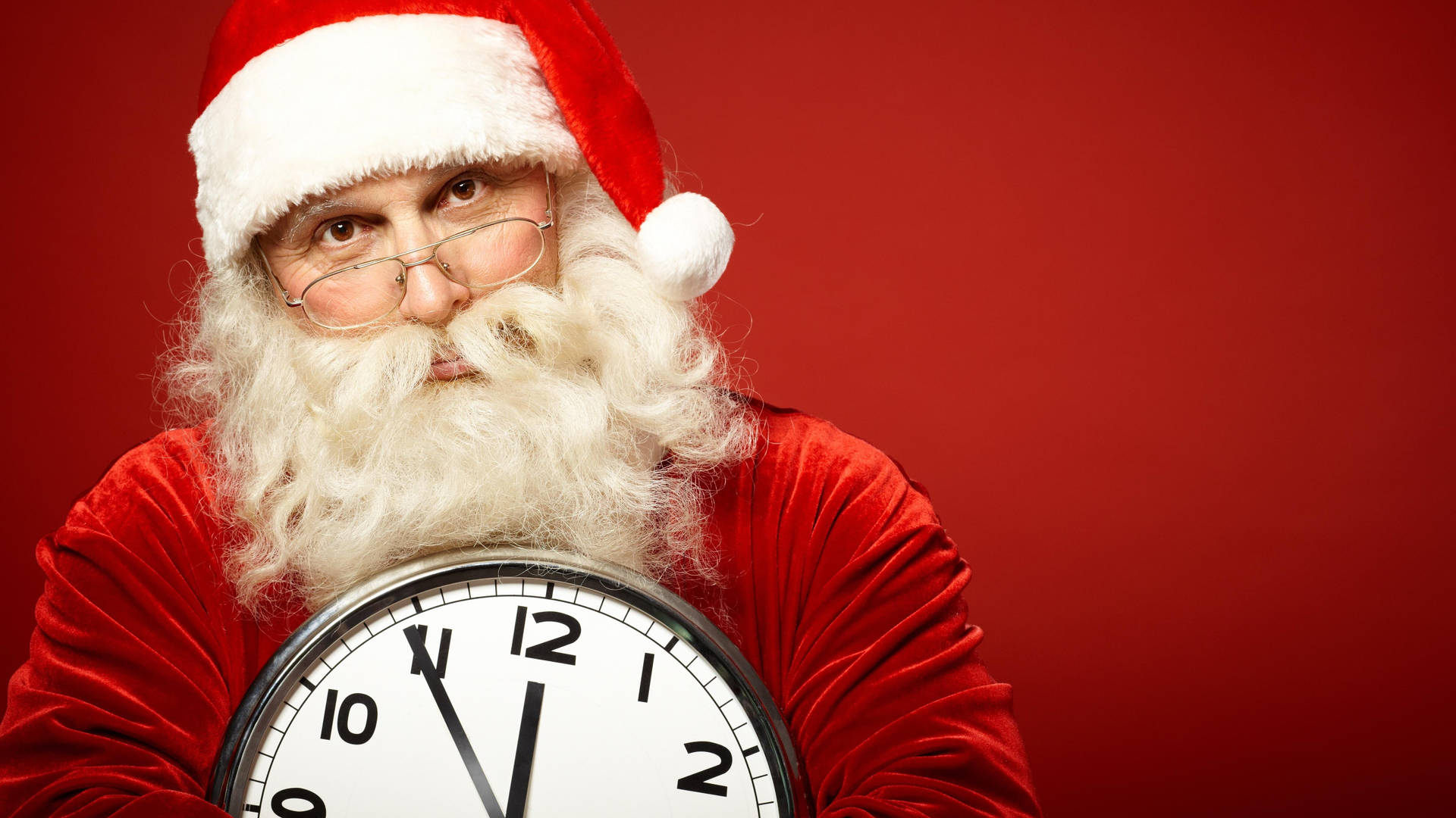 Santa Claus With Wall Clock
