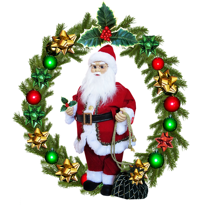 Santa Claus Wreath Decoration.png PNG
