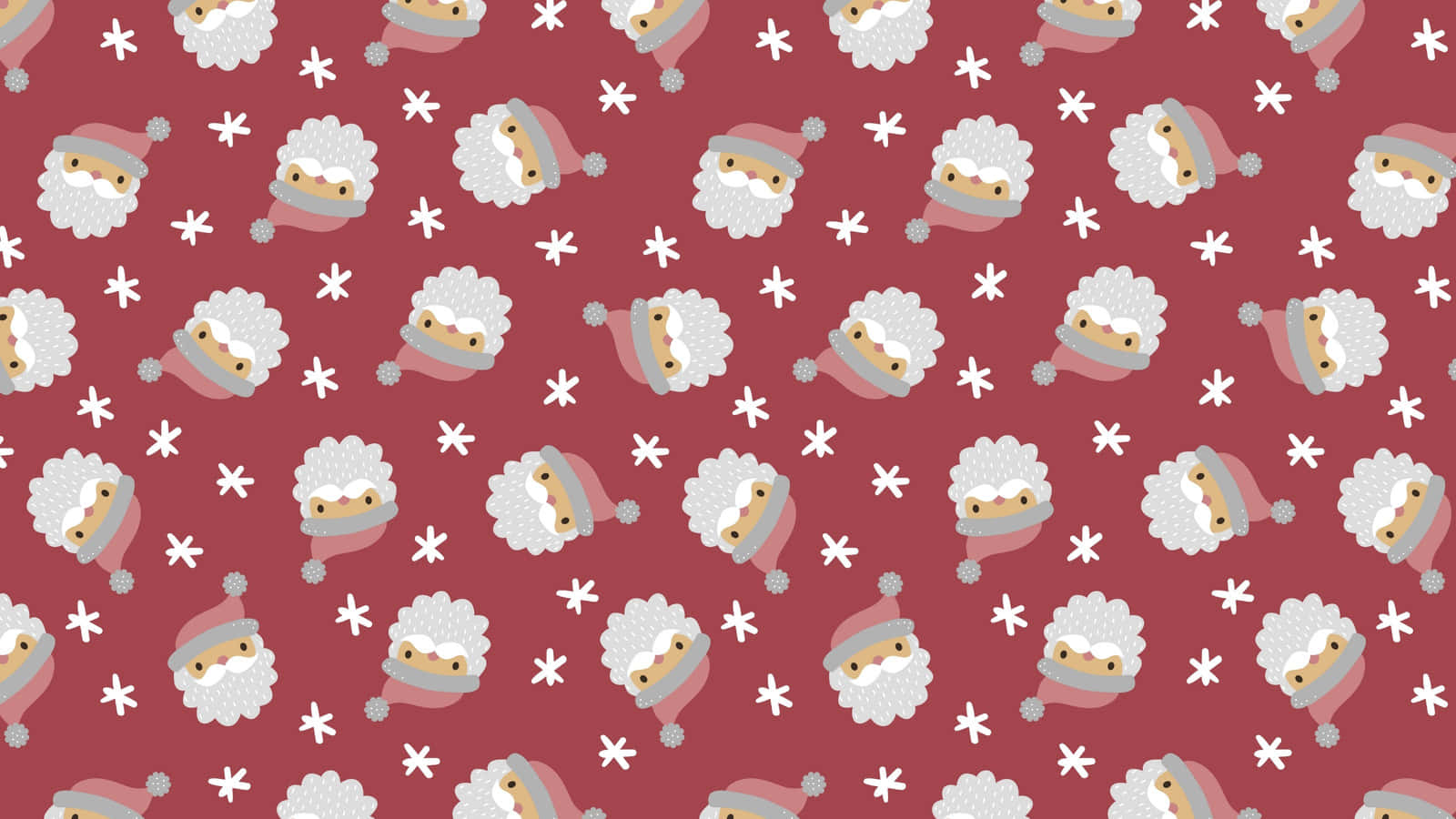 Santa_ Clause_ Snowflake_ Pattern_ Background Wallpaper