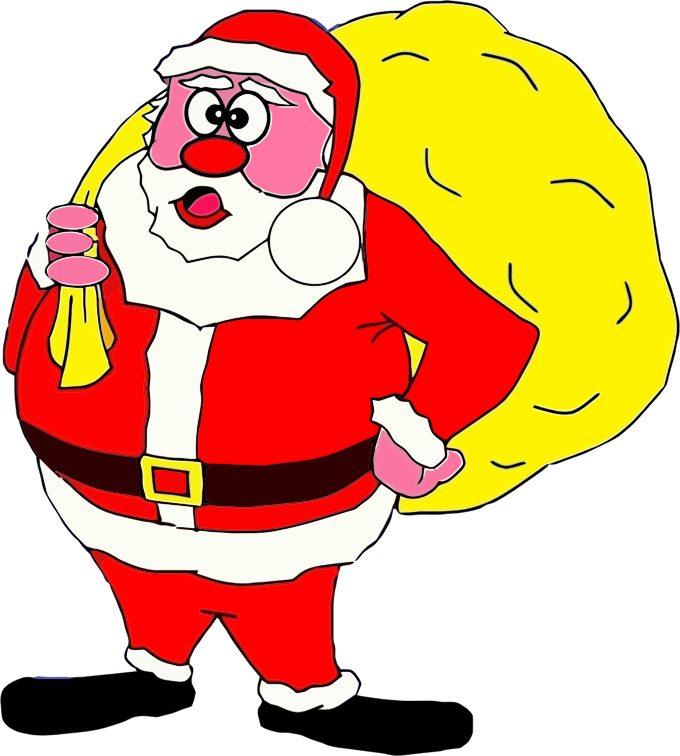 Santa Clauswith Gift Bag Illustration PNG