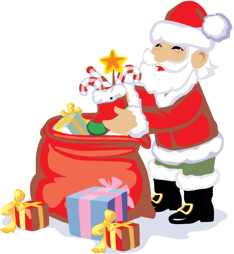 Santa Clauswith Gifts Illustration PNG