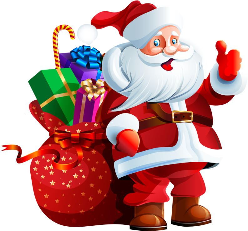 Santa Clauswith Gifts Transparent Background PNG