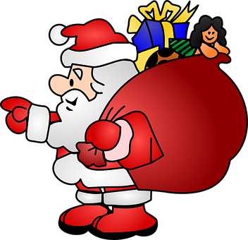 Santa Clauswith Gifts Vector PNG