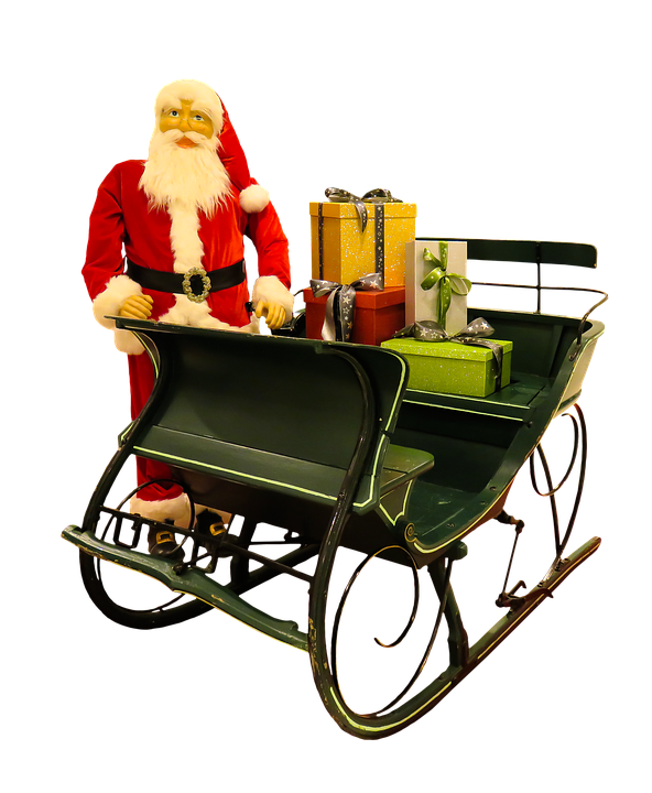 Santa Clauswith Sleighand Gifts.png PNG