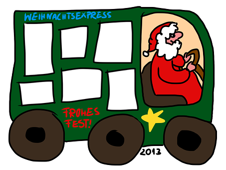 Santa Driving Christmas Express2013 PNG