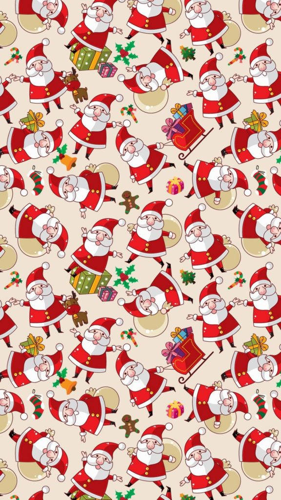 Santa Festive Christmas Pattern Wallpaper