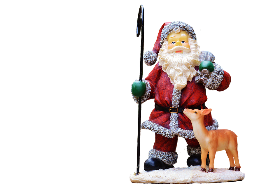 Santa Figurinewith Reindeer PNG