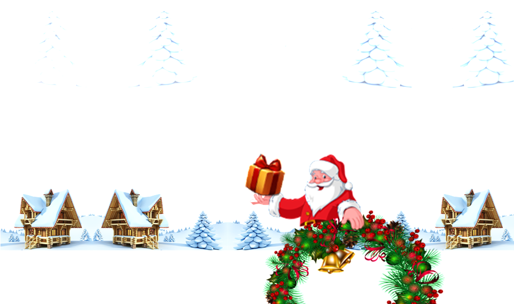 Santa Gift Winter Scene Vector PNG