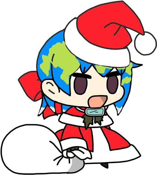 Santa Hat Earth Chan Emoji.png PNG