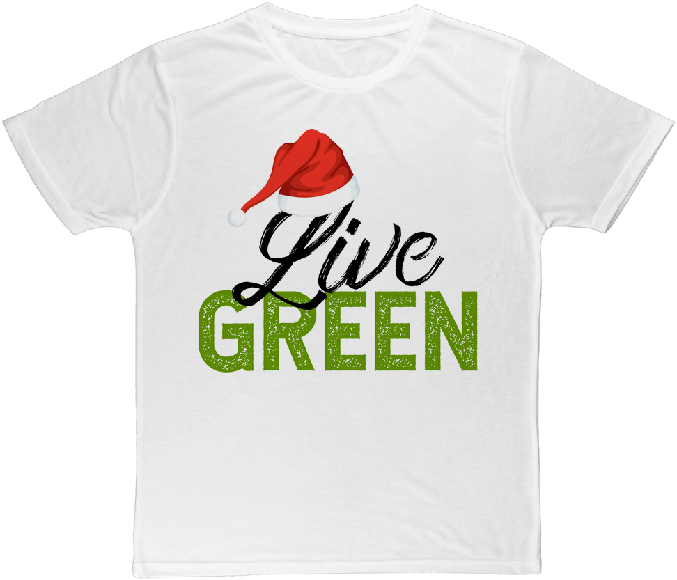 Santa Hat Live Green Tshirt Design PNG