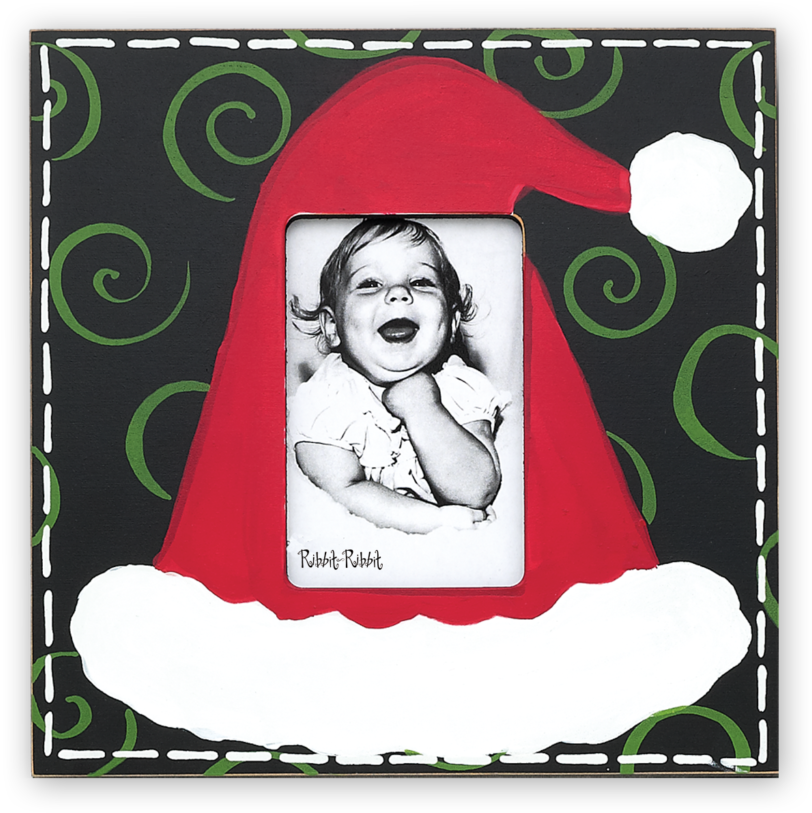 Santa Hat Photo Frame Design PNG