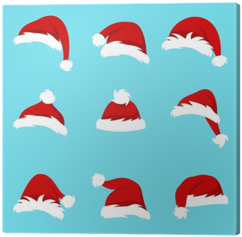 Santa Hats Pattern Christmas Background PNG
