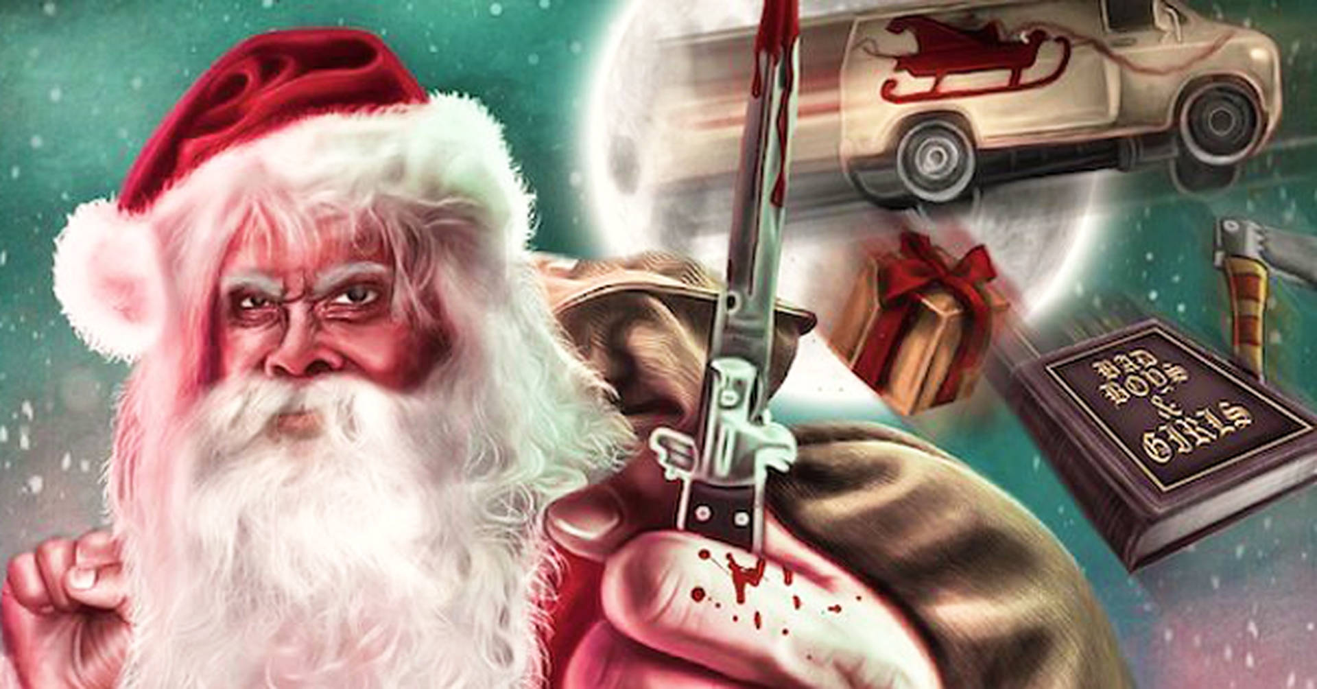 Enigmatic Evil Santa Spreading Christmas Chills Wallpaper
