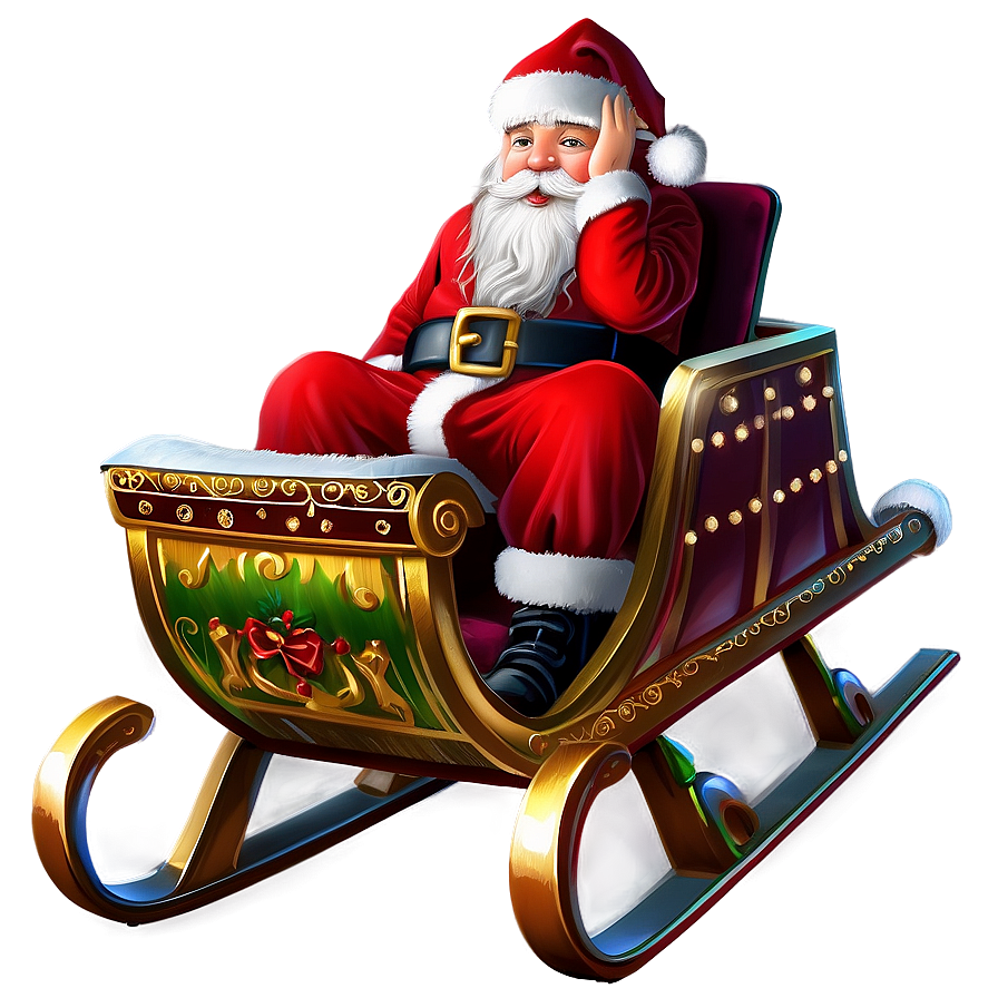 Download Santa In Sleigh Png 58 | Wallpapers.com